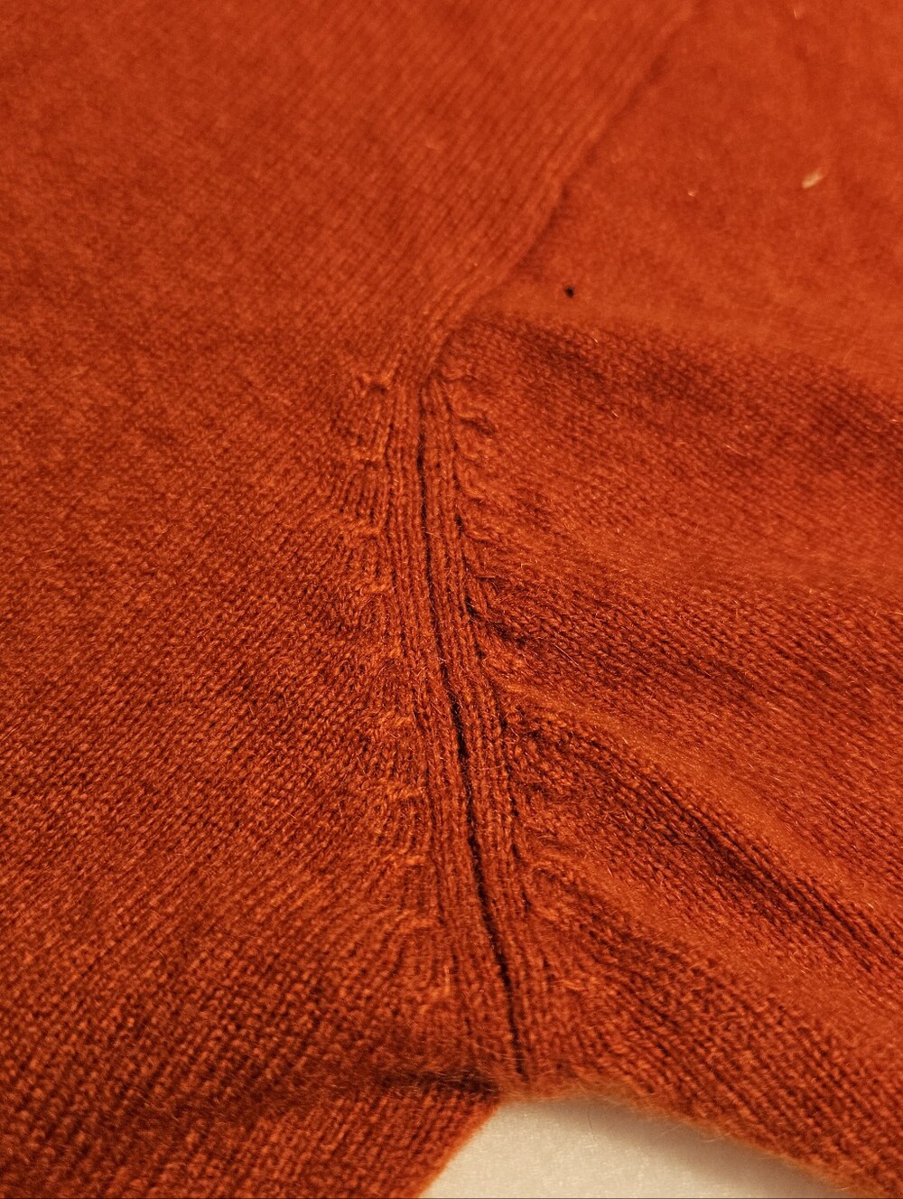 Patrick Clark XL 100% Cashmere Sweater Burnt Orange Crewneck Pullover Classic - Picture 7 of 10
